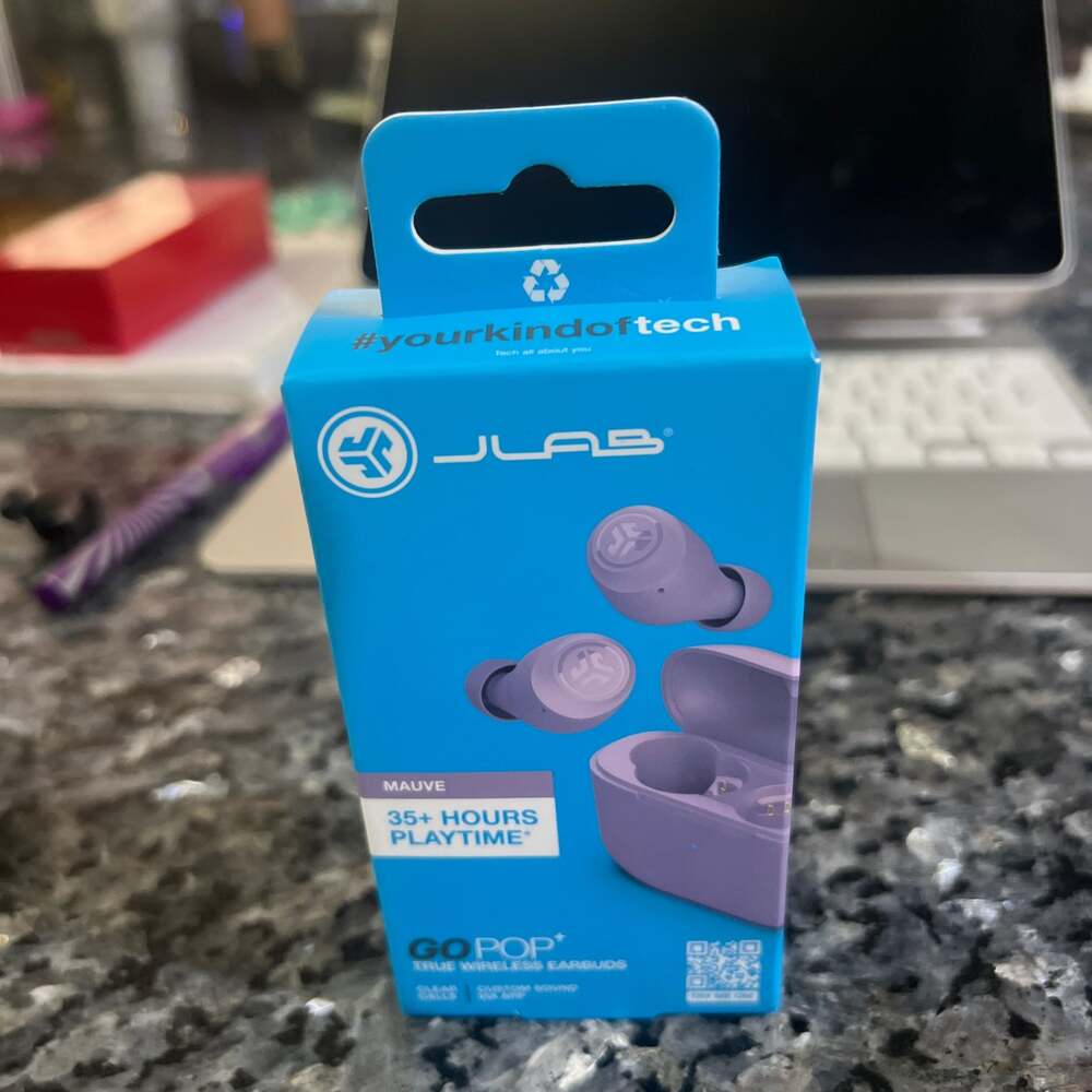 JLab GO POP+ True Wireless Bluetooth Earbuds - Mauve